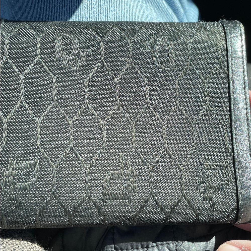Dior vintage honeycomb Textured Black Wallet - Picture 2 of 2